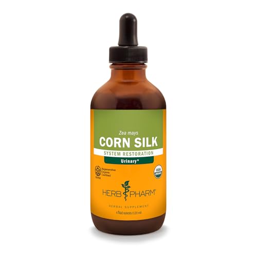 Herb Pharm Corn Silk Liquid Extract: Certified Organic for Traditional Urinary System Support, Vegan, Gluten-Free, Non-GMO, Up to ~3 Month Supply, 4 oz*