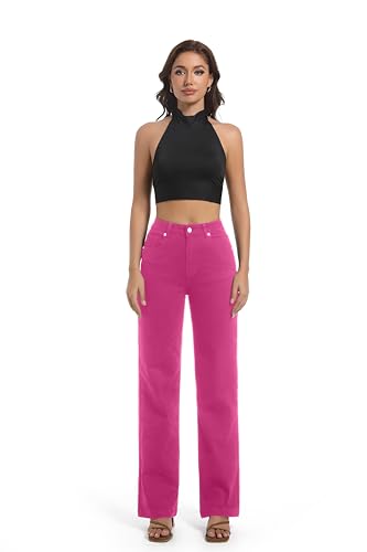 Jean taille haute ventre plat : le pantalon droit extensible confort