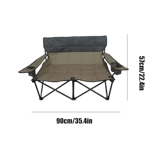 Chaise double de camping pliable portable siege exterieur pelouse plage piscine