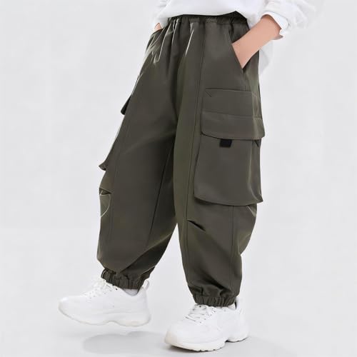 Pantalon cargo de jogging garçon noir en coton survêtement enfant - 5