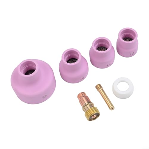 HOHOVYVY 7-Piece TIG Welding Torch Accessory Set Gas Nozzles Clamping Sleeves for WP9/20 Welding Machine (1.6 mm)