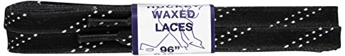 Proguard Plastic Tipped Waxed Hockey Lace , Black, 96-Inch