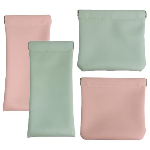 PIVHWIR 4 Pcs Small Cosmetic Bags, Waterproof Portable Eyeglass Pouch and Small Makeup Bag for Cosmetics Headphones Jewelry Eyeglass Sunglass Lipstick Coin Cover