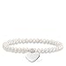Produktbild Thomas Sabo Damen-Armband Love Bridge Herz 925 Sterling Silber Süßwasserzuchtperle weiß Länge 15.5 cm LBA0046-082-14-L15,5