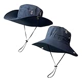 Gyios Sombrero de Pescado Vaquero Occidental para Senderismo, Pescador, Protección Solar Escalar Montañas En El Desierto, Mujer Al Aire Libre-Azul Oscuro