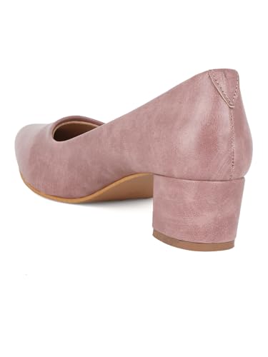 Image of ELLE Women's Textured Block Heel Slip-On Pumps