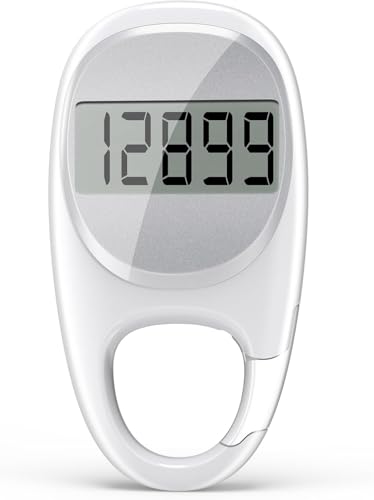 Simple Pedometer for Walking, Accurate Step Tracker with Carabiner, 3D