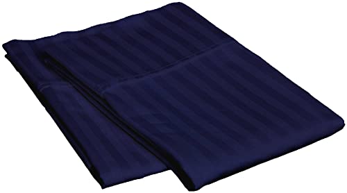 Image of COMFORT LIFE 210TC 100% Cotton Pillow Cover Set of 2 Pieces, King Size(20 x 36 inch), Dark Blue Color |Striped Pillow Cases | Ultra Soft Satin Stripe Pillow Covers.