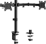 ErGear Monitor Halterung 2 Monitore für 13-32 Zoll Bildschirm, Bildschirmhalterung 2 Monitore Höhenverstellbar Neigbar Schwenkbar Drehungbar, VESA 75/100