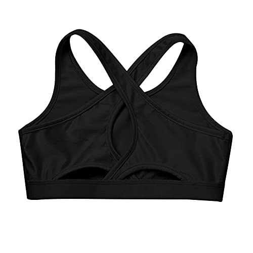 Choomomo Girls Sport Bra Sleeveless Crop Top Criss Cross Cutout Back for Dance Workout Yoga Training4