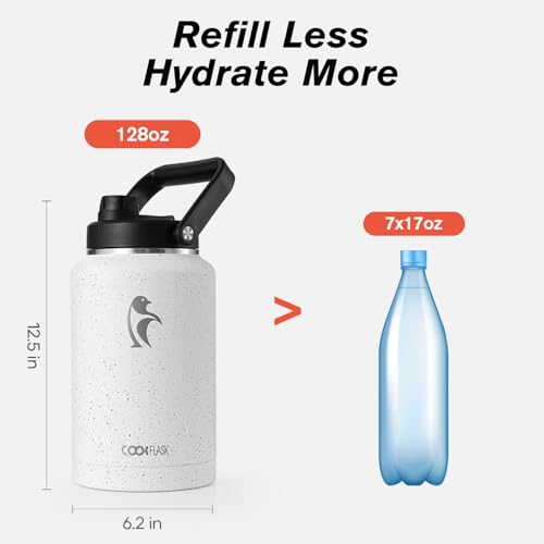 Image of Coolflask Titan Gallon Water Bottle Insulated with Large Handle Spout Lid
