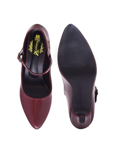 Image of Shoetopia Women's Block Heel Pumps Elegant Round Toe||Dress Shoes Comfortable Slip-On Heels for Office & Party Footwear