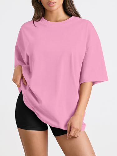 Image of Trendy Queen Womens Oversized T-Shirts Short Sleeves Workout Tops | Casual Summer Gym Tees Plus Size Fashion Clothes 2026