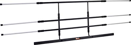 dobar® 62201 Walky Guard Plus Trenngitter Universal - Kofferraum Hundegitter - Auto Transportschutzgitter für die Kopfstütze - Gepäckgitter für Hunde Edelstahl - 29-45 x 85-152 cm - Schwarz