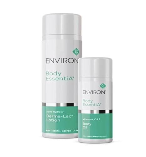 Environ Body EssentiA Kit Derma-Lac Alpha Hydroxy Lotion & Vitamin A C & E Body Oil Exfoliating & Hydrating Body Care Set