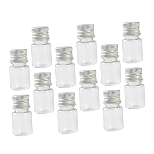 Homoyoyo 12 Pack 5ml Glass Cylinder Reagent Bottles Liquid Seal Lab Sample Containers for Chemistry