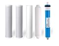 Oceanic Replacement Reverse Osmosis Water Filters + 50 GPD Membrane for 5 Stage RO Systems