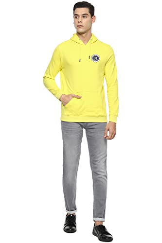 Image of Van Heusen Men's Cotton Blend Slim Fit Hooded Neck Sweatshirt (Vastbslpv27919 Yellow X Large)
