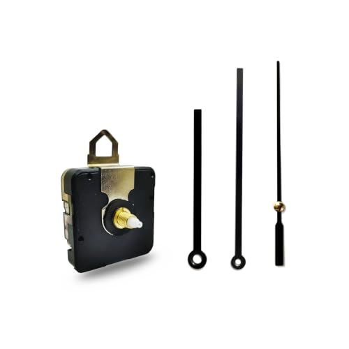 Image of 18mm Silent and Sweep Clock Machine and Sturdy Black Metal Hands | Non-Ticking Battery Operated Clock Movement Replacement for DIY Resin Clocks & Art Repair