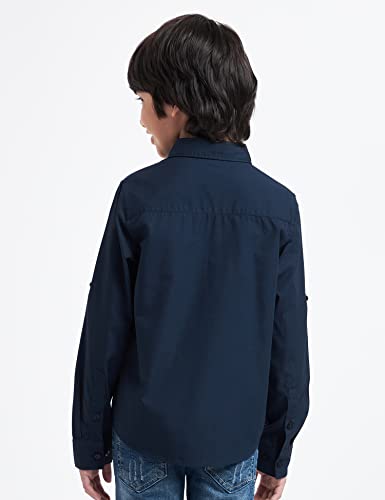 Image of Amazon Brand - Jam & Honey Boy's Regular Shirt (JH-NAU-SHR-02 Navy 3 6-7 Years)