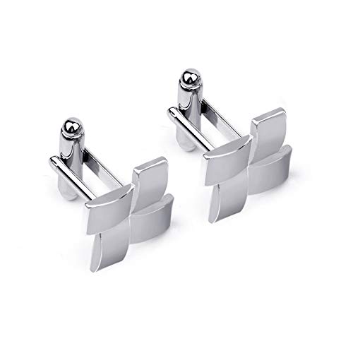 Mancuernillas Daesar para camisas hombre, cuadradas plateadas miniatura 3