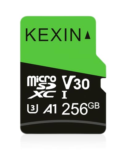 Image of KEXIN 256GB Micro SD Card with SD Adapter microSDXC Memory Card UHS-I A1 V30 U3 Micro SD Card Full HD High Speed TF Card for Smartphone Tablet Action Camera Dash Cam Drone Game Console