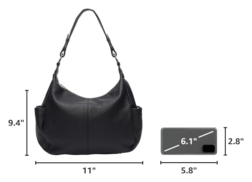 Image of Genuine Leather Purses for Women Hobo Crossbody Bags Casual Work Shoulder Bag with Adjustable Strap