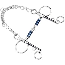 Horse Mouth Bit, 125mm Horse Bits Stainless Steel Training Bit D Rings Equestrian Snaffle Bit for Training Equestrian Equipment Racing Accessory