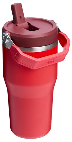 Image of STANLEY IceFlow 2.0 Flip Straw Tumbler with Handle 20 oz | Twist On Lid and Flip Up Straw | Leak Resistant Water Bottle | Insulated Stainless Steel | BPA-Free | Chili Red (Pack of 12)
