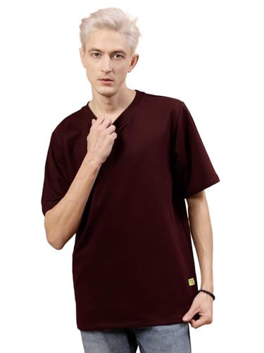 Image of Rigo Back Printed Half Sleeves Round Neck Oversized T-Shirt for Men | Drop Shoulder T-Shirt for Men | Loose Baggy Fit T-Shirt for Men