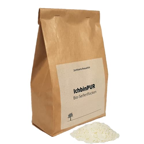 IchbinPUR - BIO-Seifenflocken, Zertifiziert, Plastikfreie Verpackung, Palmölfrei, Parfüm frei, Ideal für Babys&Allergiker, Sensitiv Cover