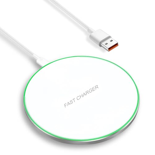 Flintronic Cargador Inalambrico, 15W Cargador de Inducción Qi Compatible con Apple iPhone 16/16 Pro Max/16 Plus/15/14/14/13 Mini/12/AirPods/Samsung Galaxy S23/S22/S21/S10/S9/S8/Note 20/10 Serie