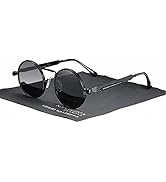 LJCZKA Retro Sonnenbrille Rund Polarisiert - Vintage Metallrahmen Mit UV400 Schutz