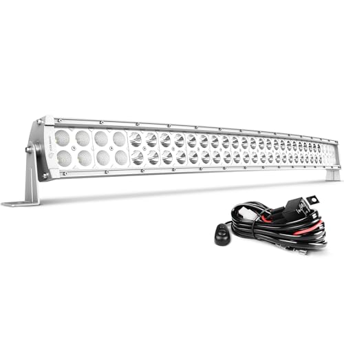 YITAMOTOR LED Light Bar 32 inches White Curved Light Bar 180W Spot Flood Combo Off Road Lights with 12V Wiring Harness Compatible for Pickup, Car, Truck, Boat, ATV, Motorcycle