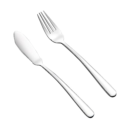 PartyKindom 1satz Edelstahl Besteckset Für Steak Und Fisch Teiliges Mit Fischmesser Und Fischgabel Für Stilvolle Abendessen Für Zuhause Und Gastronomie Langlebig Und Spülmaschinenfest