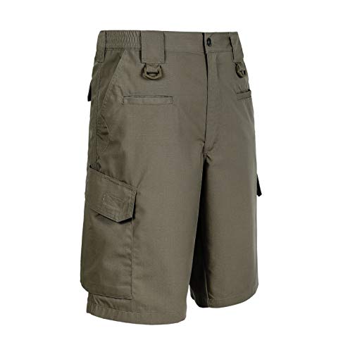 LA Police Gear Operator Tactical Shorts with Elastic Waistband,Od Green,36