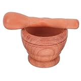 HOLIDYOYO 2セット加厚設計すり鉢と乳棒 手動ニンニクぶし器 スパイスグラインダー 薬用粉砕対応すりこぎ調味料器具 家用ガーリックマッシャーとペストル