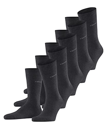 ESPRIT Uni 5-Pack chaussettes homme coton biologique durable bleu marine gris noir renforcées fines sans motif taille unique idée cadeau lot de 5 paires, 40-46, Gris (Anthracite Melange 3080)