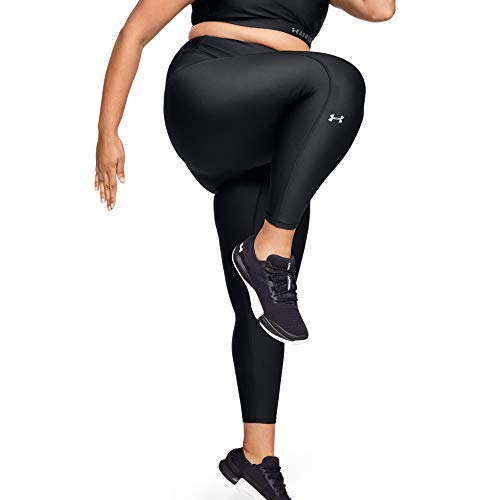 Under Armour Women's HeatGear Armour Ankle Crop Leggings, Black (001)/Metallic Silver, Large