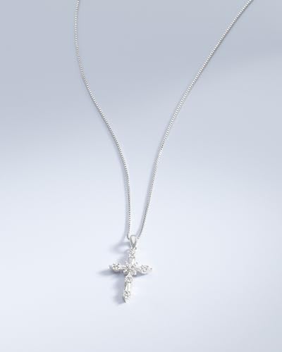 Milla 14K Gold Plated Cross Necklace for Women, Silver Cross Necklaces for Women, 18 inches Chain with Cross Pendant4