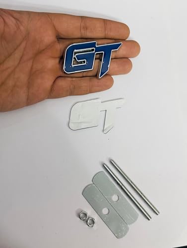Image of Emblems for Car & Bike Metal Lo.go and Grill Me.tal Lo.go, Auto Accessories for Car Emblem 3D Badge Auto Racing Sport Sticker Grand Tourer Decal. (GT Chrome Blue Grill Logo)