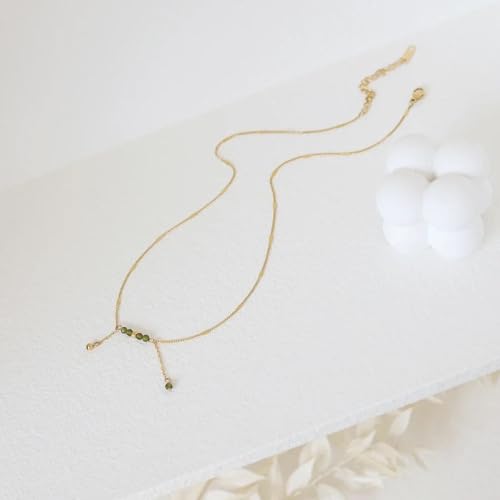 Collier ras du cou vert olive pour sublimer un décolleté sans effort - 5