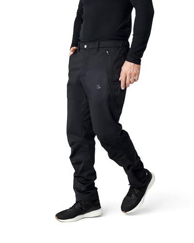 DANISH ENDURANCE Pantalone Softshell, Foderato in Pile, Antivento, Idrorepellente, Isolante e Traspirante, da Uomo, Nero, 3XL