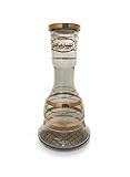 Khalil Mamoon Authentic 2-Level Large Glass Hookah Vase – Hand-Painted Gold Banding – Professional Tall Series