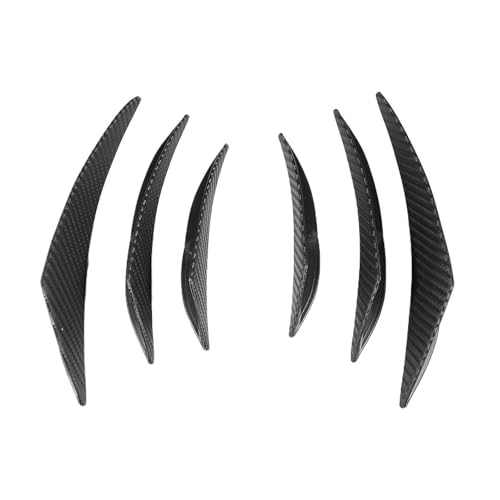 6 Piezas De Textura De Fibra De Carbono para Parachoques De Coche Aleta Canard Divisor Difusor Alerón De Valencia Labio Spoiler Parachoques Delantero