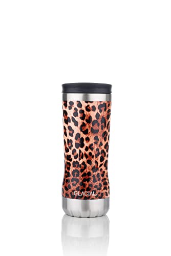 Glacial Wild Leopard Stainless Steel Tumbler, Brown/Beige, 350 ml