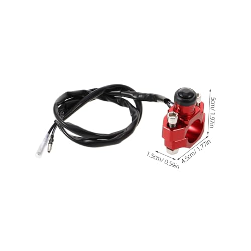 Interruptor de encendido y stop-start rojo para manillar de moto y ATV 2