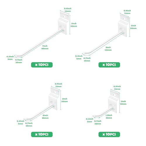 Crochets de suspension pour panneau perforé robustes et stables de 6 à 20 cm - 3