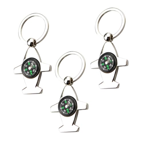 Set de 3 brújulas llavero de aleación de zinc portátil miniatura 1