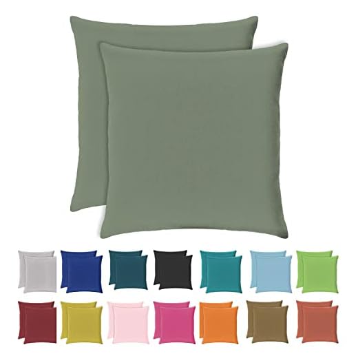 SeeSee Federe Cuscini Divano Made in Italy Set con 2 Federe Copricuscini Cotone Impermeabili Antimacchia con Cerniera Invisibile - 40 x 40 cm - Verde Muschio